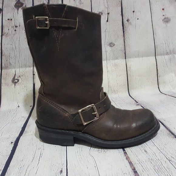 Frye Brown Combat & Moto Boots - Picture 5 of 9
